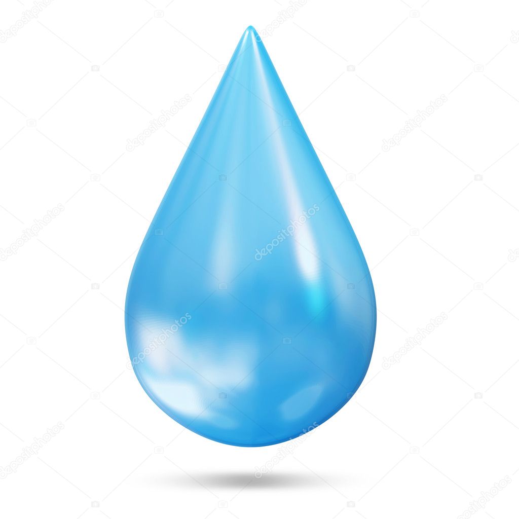 Clean Water Drop on white background
