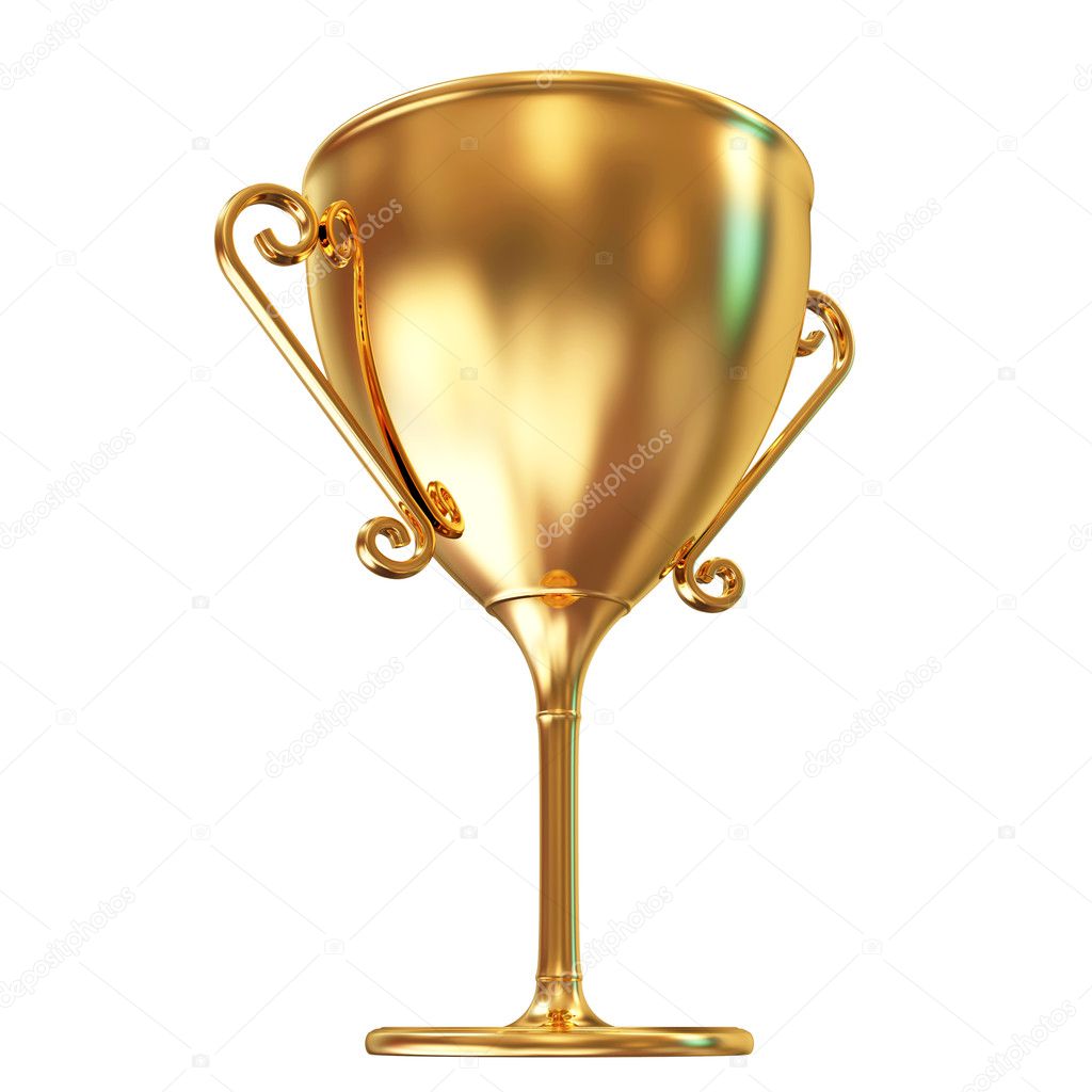 Golden Cup isolated on white background