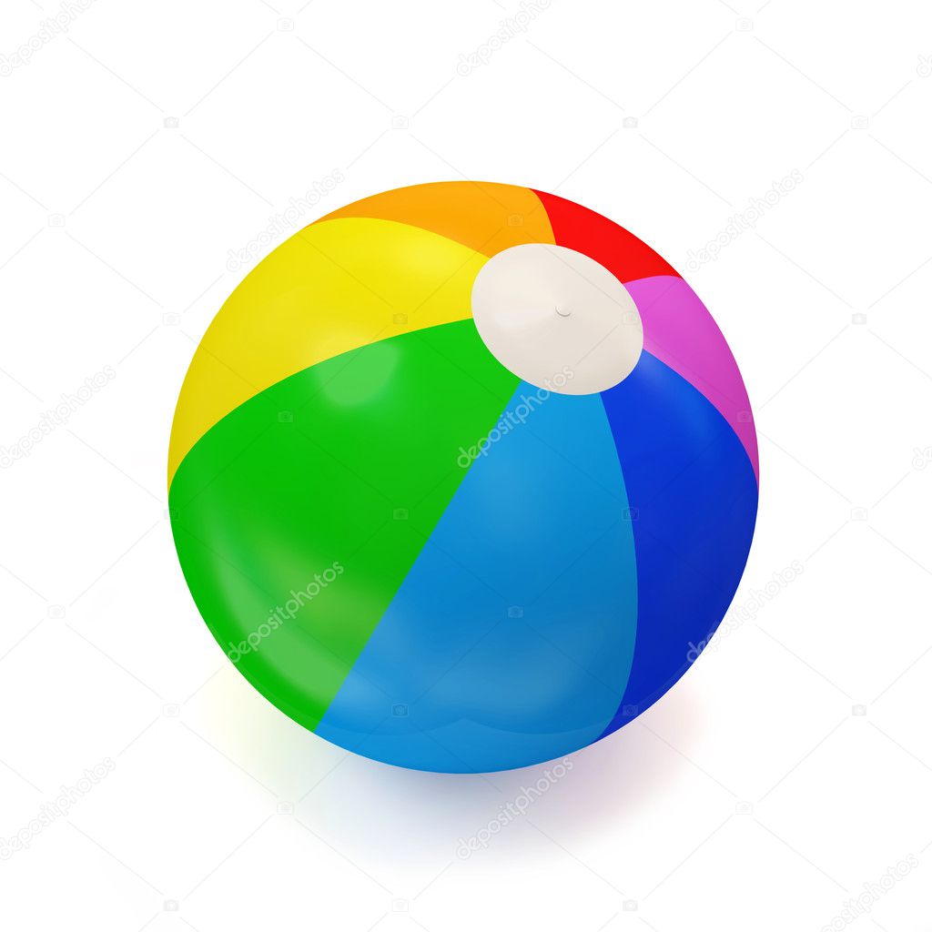 Colorful Beach Ball isolated on white background
