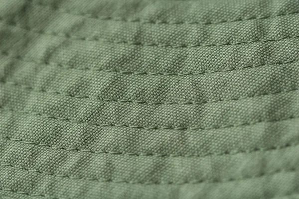 Green Fabric with Stitches — Stock Photo, Image