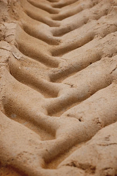 Kumda tekerlek izleri — Stok fotoğraf
