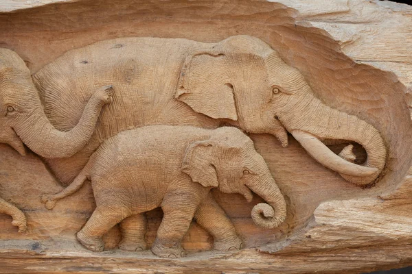 Elephant made from wood — Stock Photo, Image