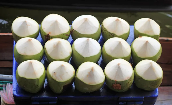 Friske grønne kokosnødder - Stock-foto