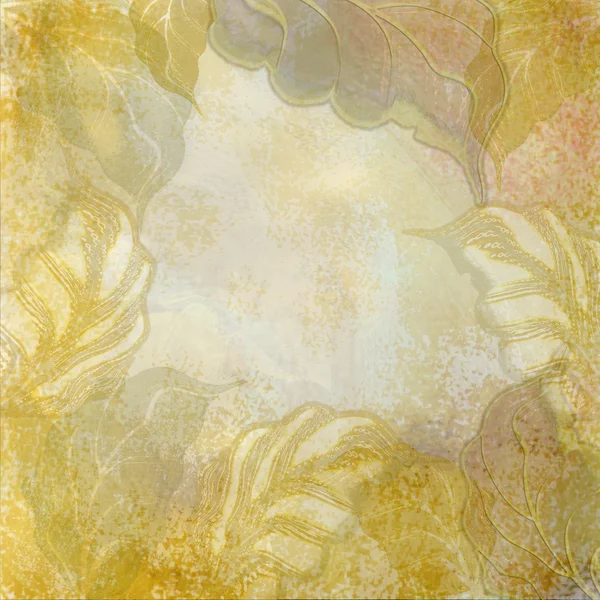 Leaves, beige background — Stock Photo, Image