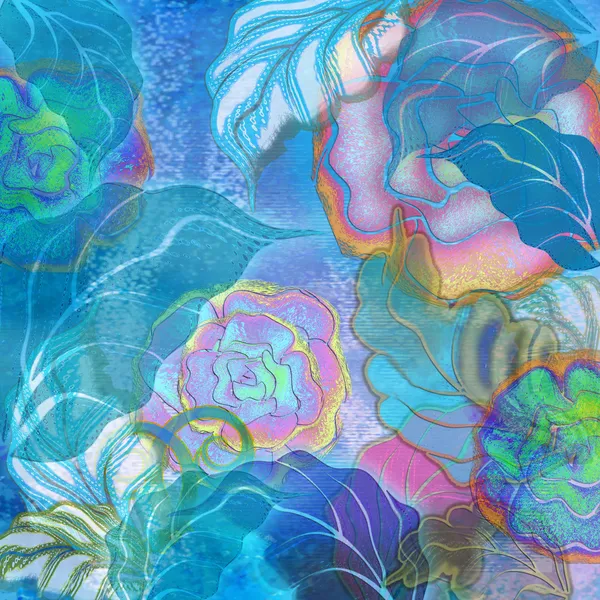 Blue floral design — Stock Photo, Image