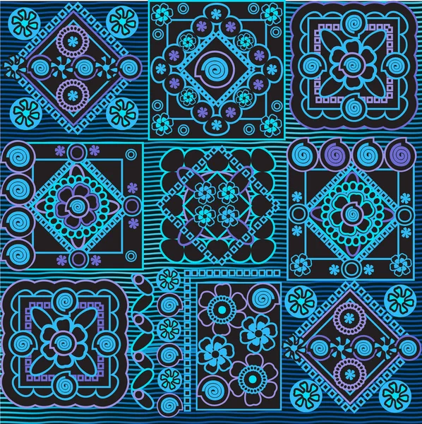 Blaues geometrisches Muster — Stockvektor