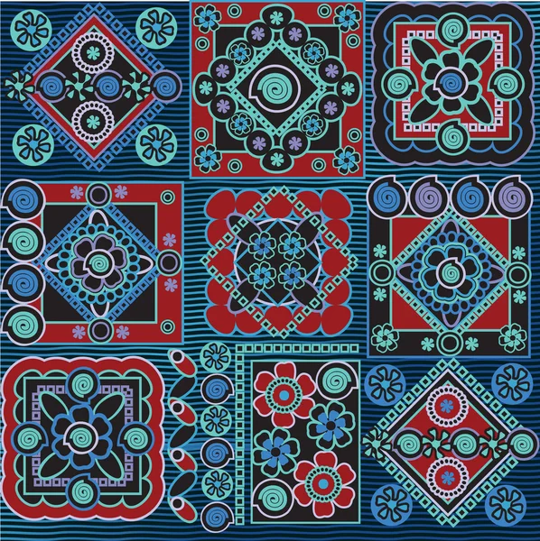 Синий и красный геометрический узор — стоковый вектор