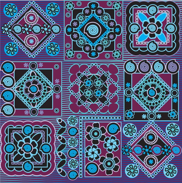 蓝色和紫色的几何图案 — 图库矢量图片