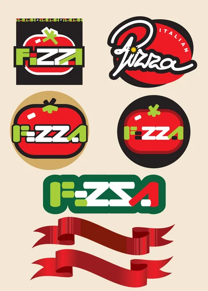 Pizza címke — Stock Vector