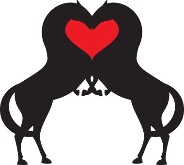 Horse red heart clipart