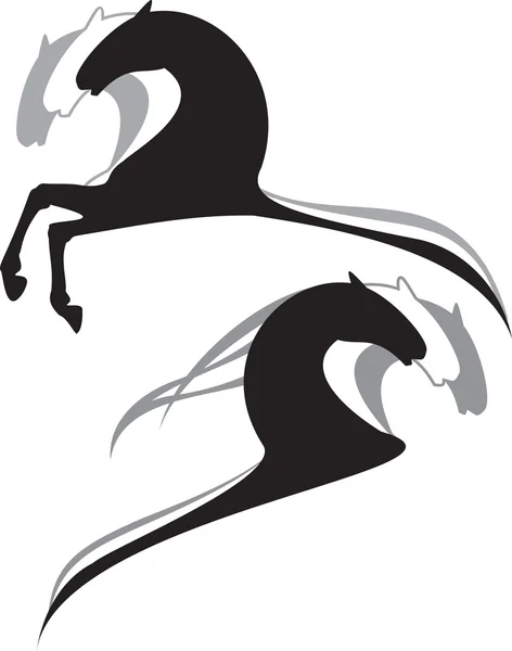 Paarden cartoon — Stockvector