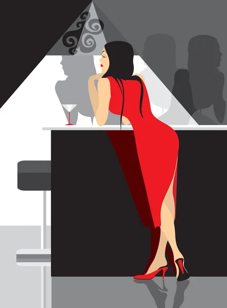Lady in red — Stock Vector
