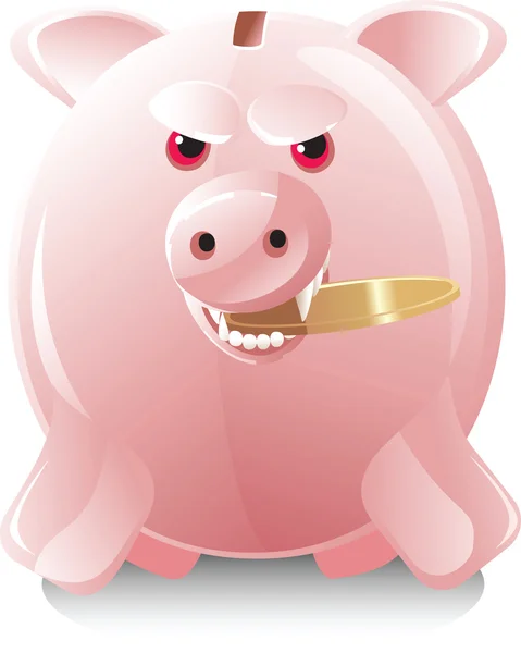 Жадная свинья — стоковый вектор