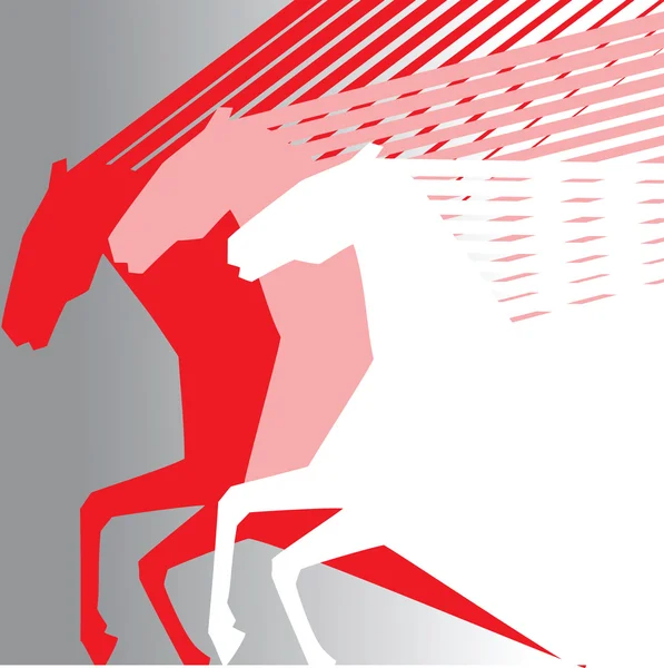 Rosarote Pferde — Stockvektor