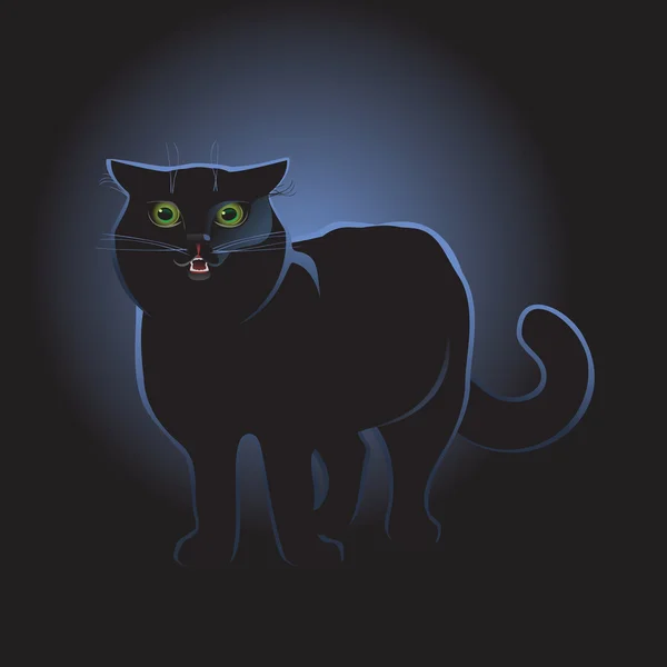Schwarze Katze — Stockvektor