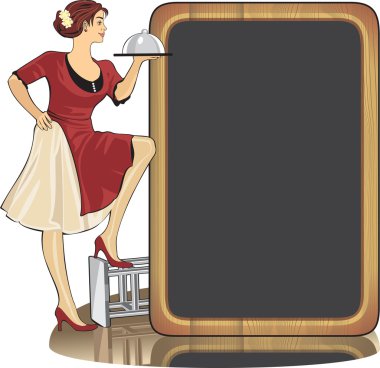 Waitress service clipart