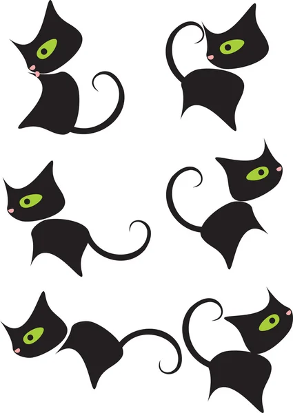 Stock vector Black kitty cartoon