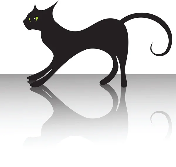 Gato preto — Vetor de Stock