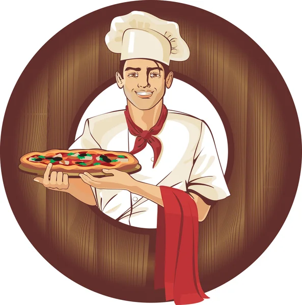 Cozinha de pizza italiana —  Vetores de Stock