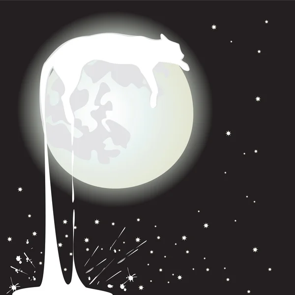 Chat de lune — Image vectorielle