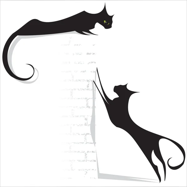 Gatos negros — Vetor de Stock