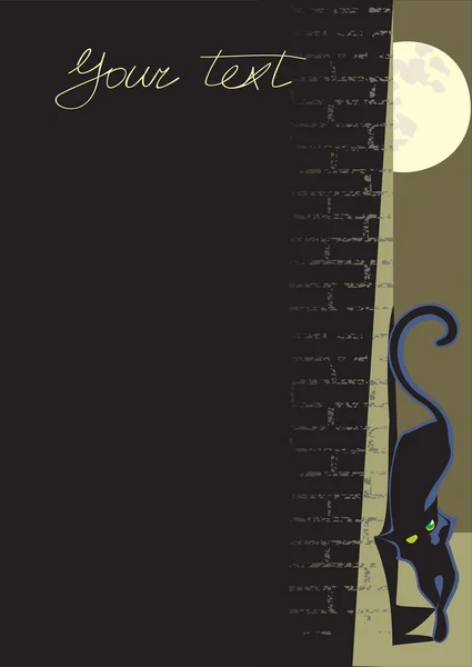 黒い猫の背景 — ストックベクタ
