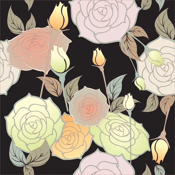 Diseño floral patrón sin costuras — Archivo Imágenes Vectoriales
