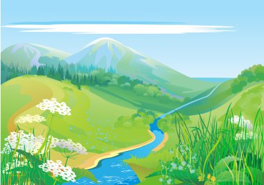 Green hills clipart