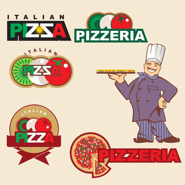 Pizza label — Stock Vector