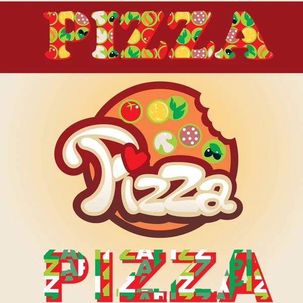 Pizza popisek — Stockový vektor