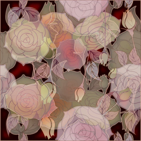 Bloemdessin patroon rozen, bud roze — Stockfoto