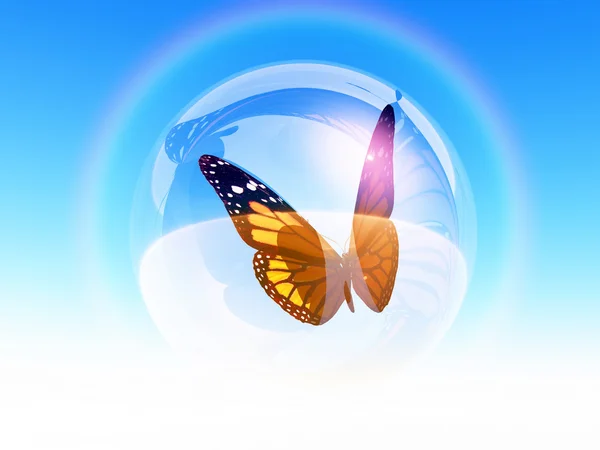 Balonun içinde kelebek — Stok fotoğraf