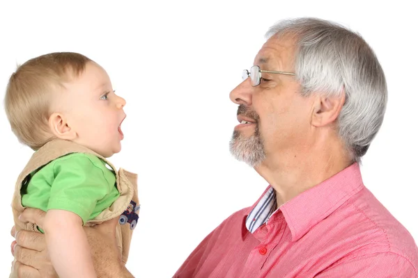 stock image Grandfather and grandson