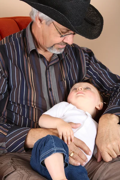 Grandfather and Grandson Stock Image