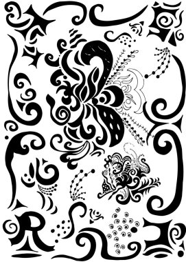 Swirls and scrolls background clipart