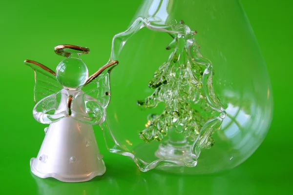Ángel de cristal & Árbol — Foto de Stock