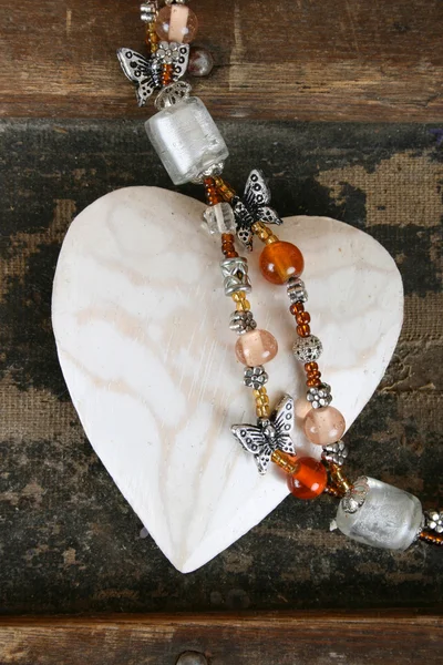 Heart and beads — Stock Photo, Image