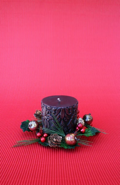 Candle and Wreath — Stock Photo, Image
