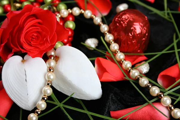 De dag van Valentijnskaarten parels — Stockfoto