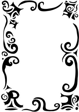 Swirls and scrolls border clipart