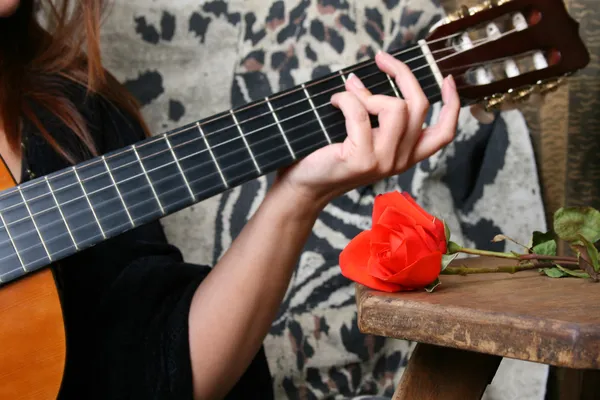 Hudba a růže — Stock fotografie