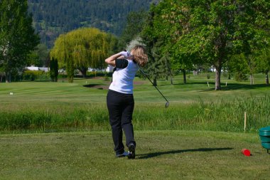 Female golfer clipart