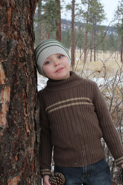 Chłopiec zima — Zdjęcie stockowe