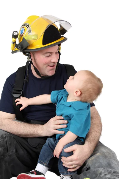 Papá bombero — Foto de Stock