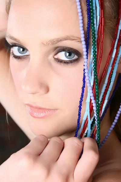Model with beads — Stock Photo, Image