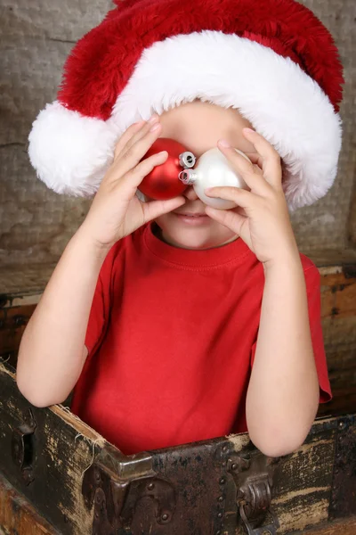 Brincalhão menino de Natal — Fotografia de Stock