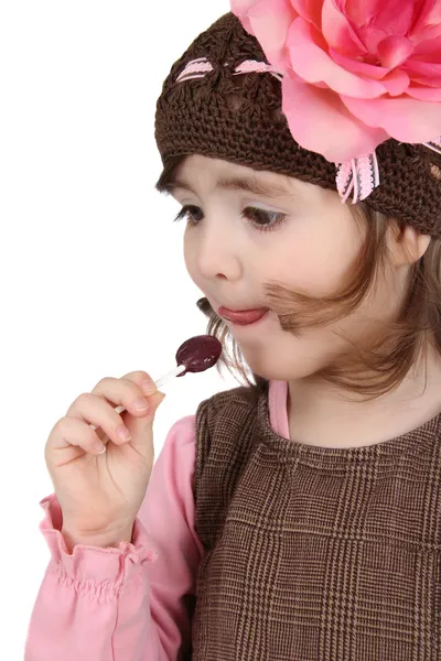 Eating lollipop — Stock Photo, Image
