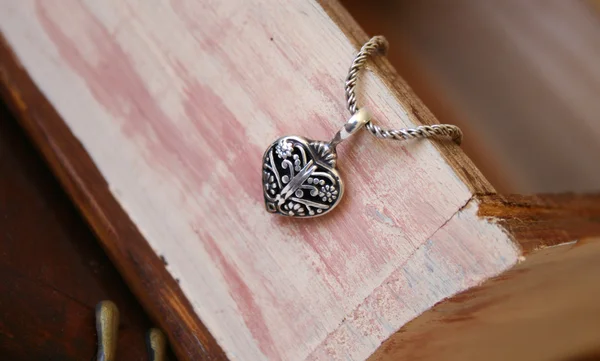 Silver Heart Jewellery — Stock Photo, Image