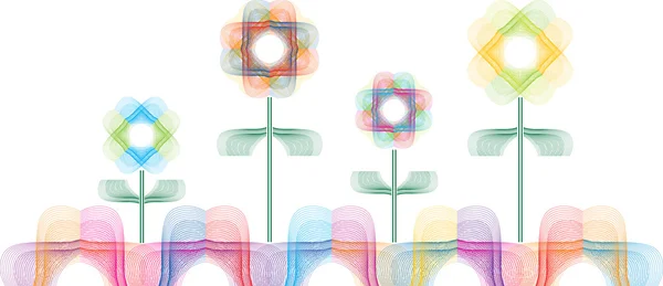 Flores multicoloridas abstratas — Vetor de Stock