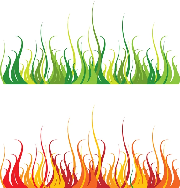 Grass and fire — Stock Vector